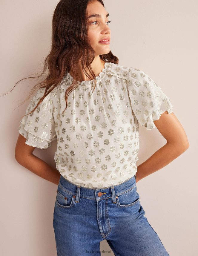 Ivory Clothing Multi Ruffle Top Boden Women L466L61305