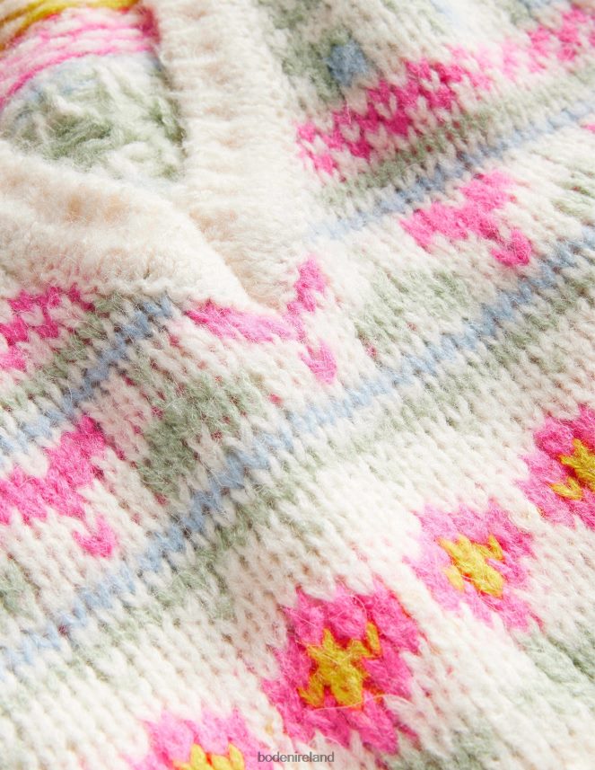 Ivory & Multi Fairisle Clothing Fluffy Cropped Fair Isle Tank Boden Women L466L62029