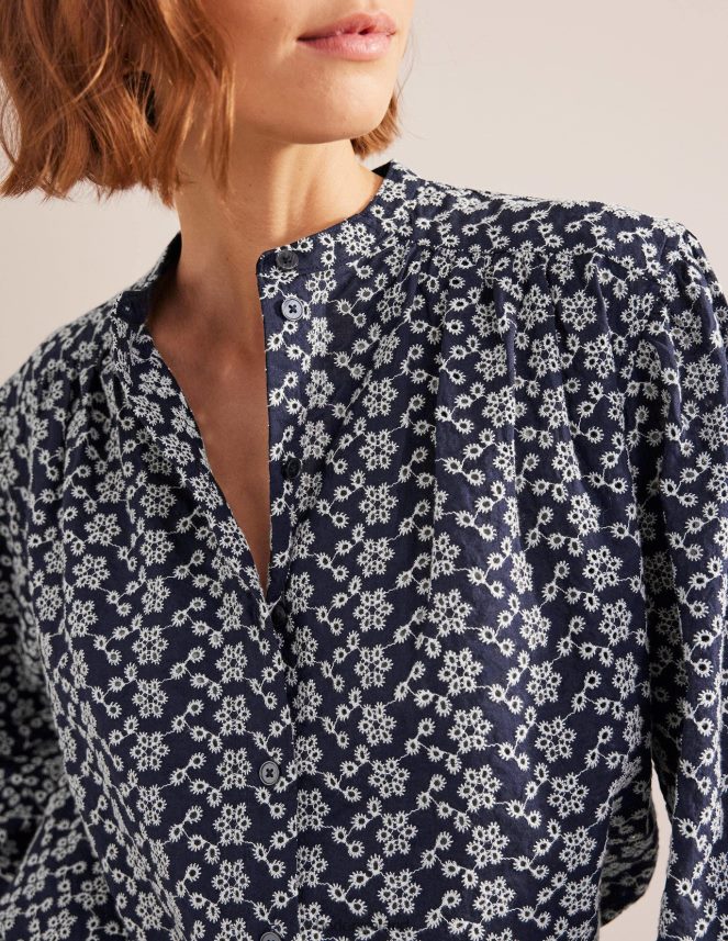 Navy Broderie Clothing Oversized Broderie Shirt Boden Women L466L6590