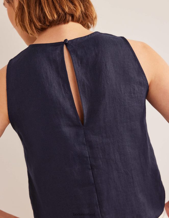 Navy Clothing Boxy Linen Shell Top Boden Women L466L62183