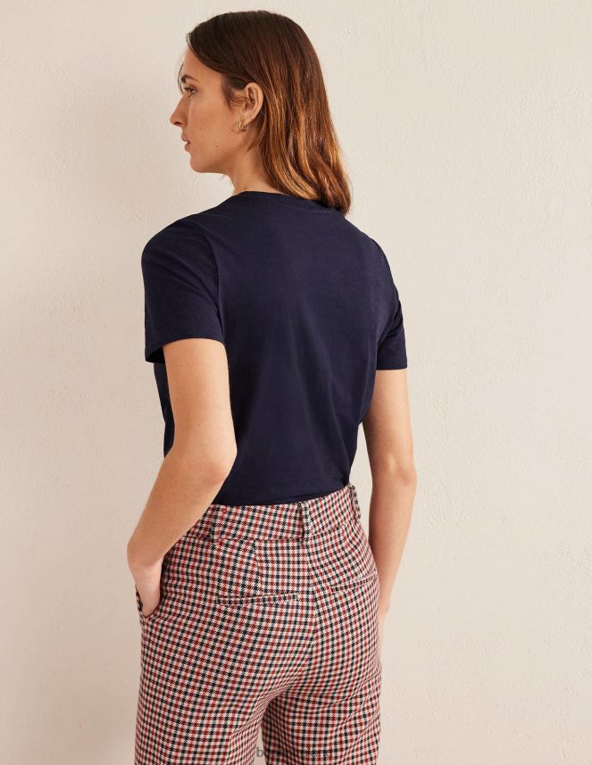 Navy Clothing Cotton Crew Neck T-Shirt Boden Women L466L6177
