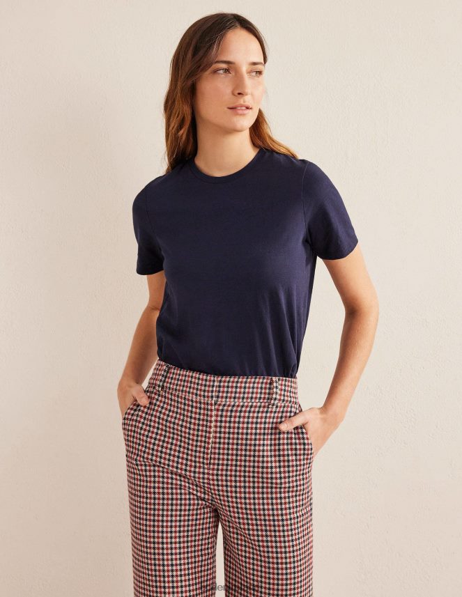 Navy Clothing Cotton Crew Neck T-Shirt Boden Women L466L6177