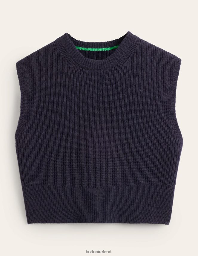 Navy Clothing Cropped Ribbed Tank Boden Women L466L61526