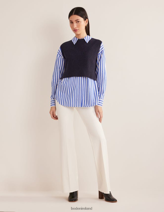 Navy Clothing Cropped Ribbed Tank Boden Women L466L61526