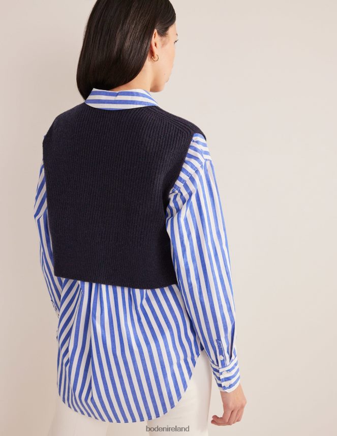 Navy Clothing Cropped Ribbed Tank Boden Women L466L61526