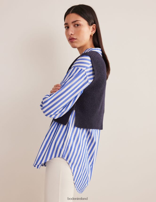 Navy Clothing Cropped Ribbed Tank Boden Women L466L61526