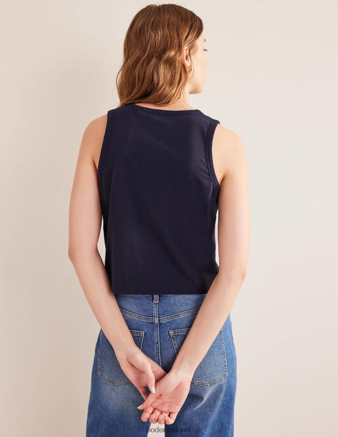 Navy Clothing Pure Cotton Cropped Vest Boden Women L466L62208