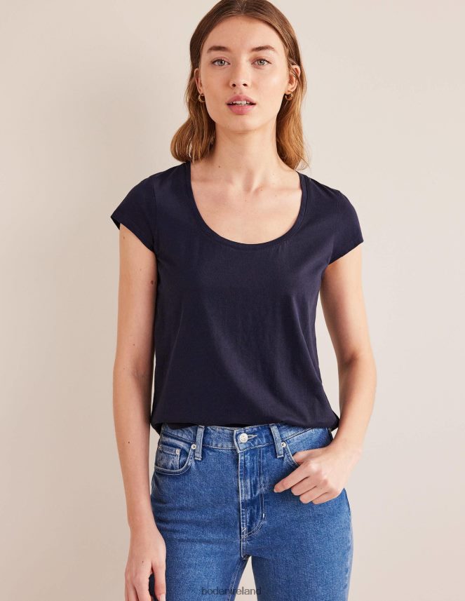 Navy Clothing Pure Cotton Scoop Neck T-Shirt Boden Women L466L62529