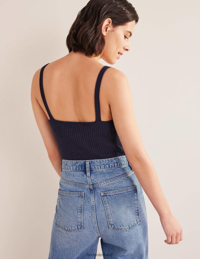 Navy Clothing Ribbed Vest Top Boden Women L466L61921