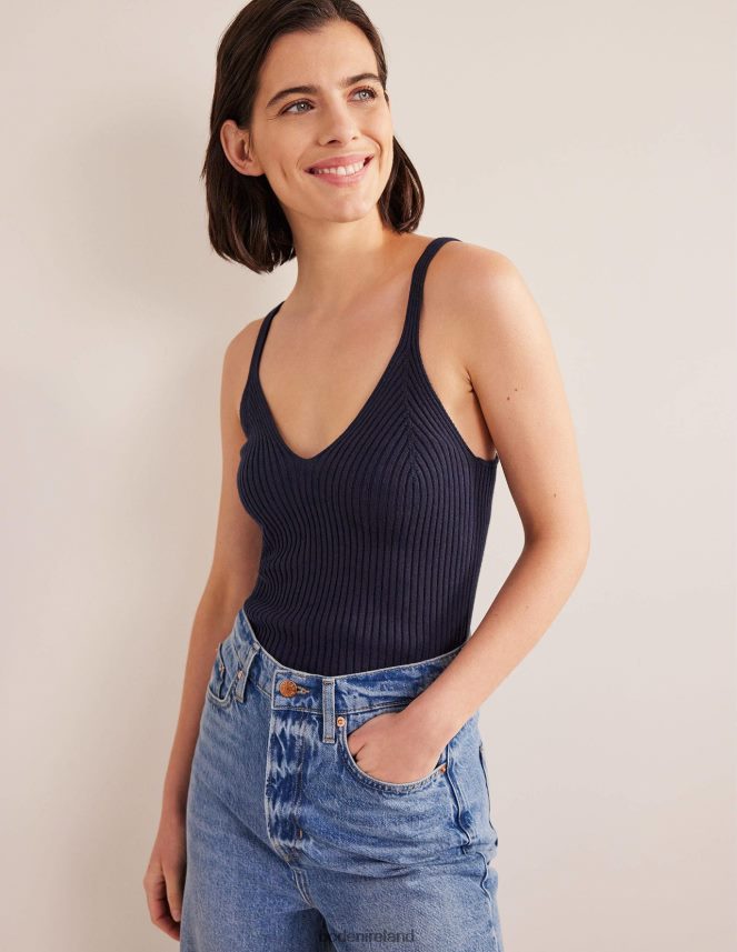 Navy Clothing Ribbed Vest Top Boden Women L466L61921