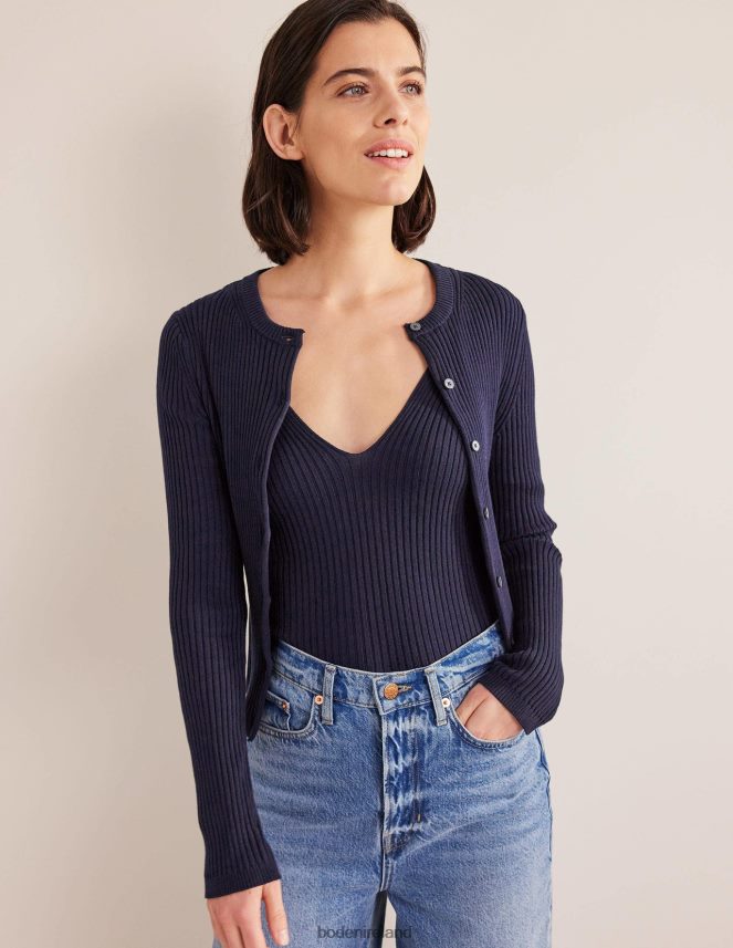 Navy Clothing Ribbed Vest Top Boden Women L466L61921