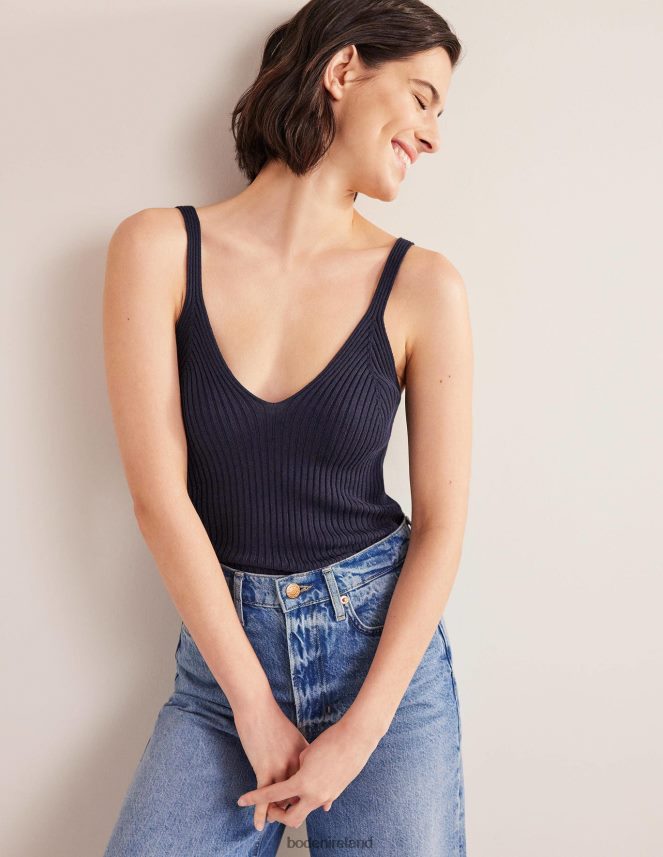 Navy Clothing Ribbed Vest Top Boden Women L466L61921