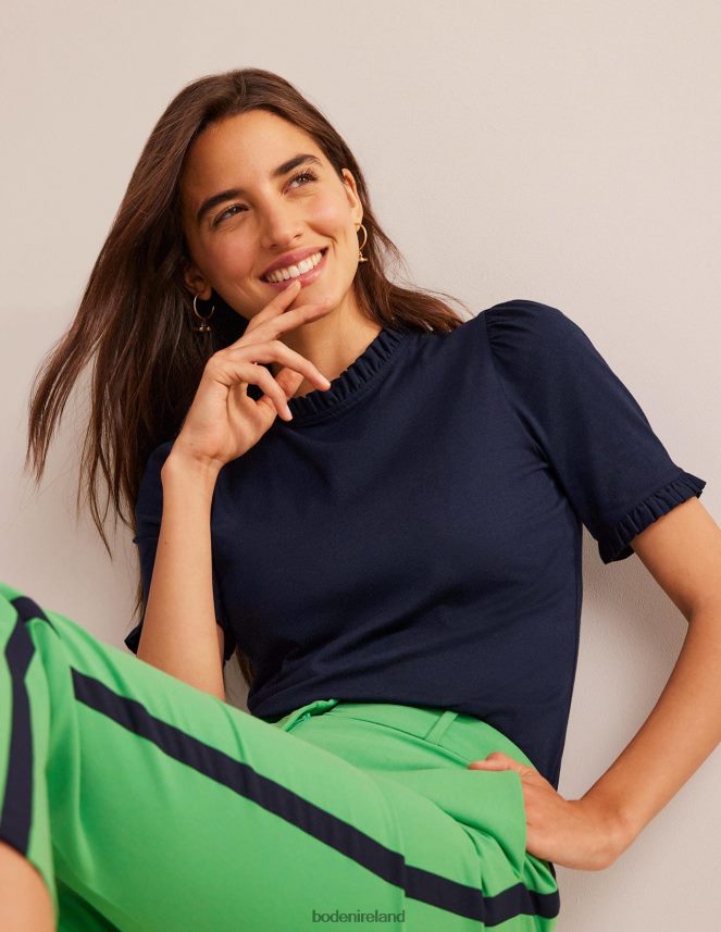 Navy Clothing Supersoft Frill Detail T-shirt Boden Women L466L6101