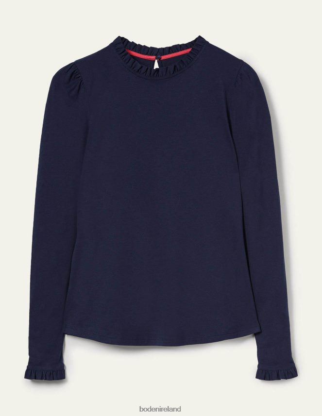 Navy Clothing Supersoft Frill Detail Top Boden Women L466L6132