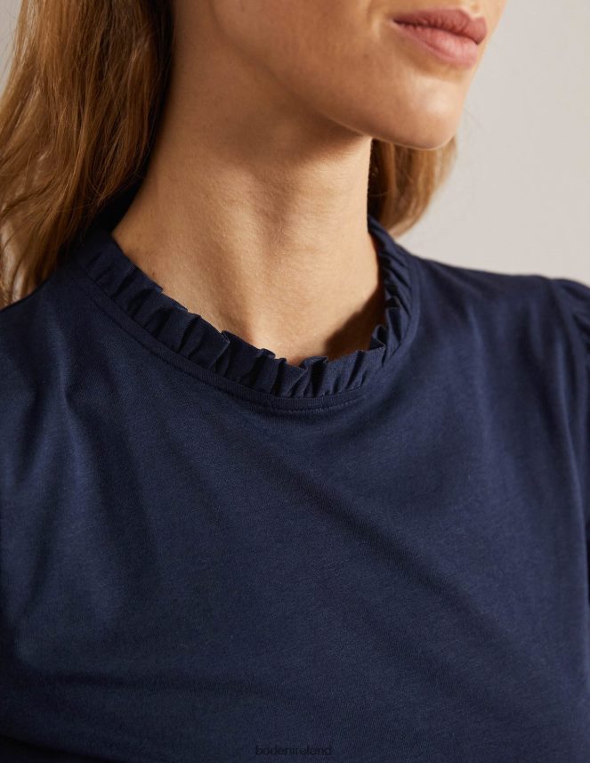 Navy Clothing Supersoft Frill Detail Top Boden Women L466L6132