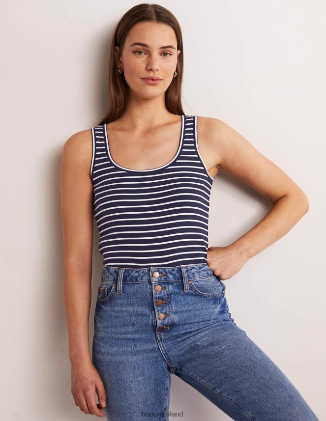 Navy/Ivory Stripe Clothing Essential Vest Boden Women L466L61628