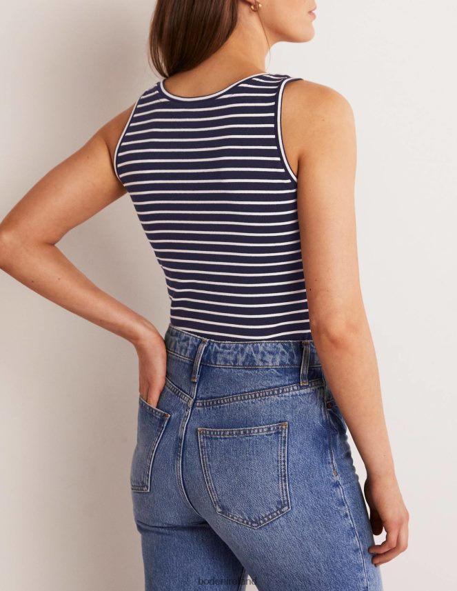 Navy/Ivory Stripe Clothing Essential Vest Boden Women L466L61628
