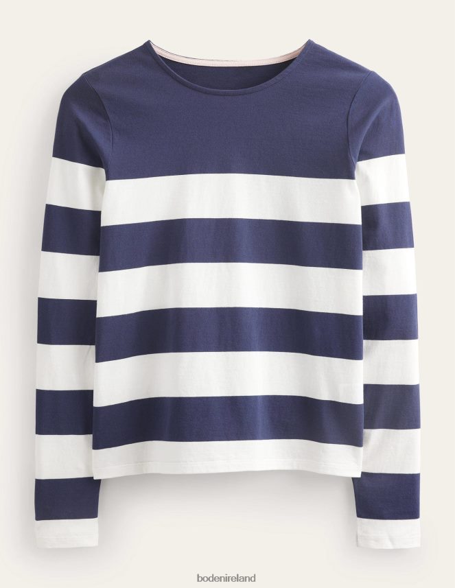 Navy/Ivory Wide Stripe Clothing Bea Long Sleeve Breton Boden Women L466L62446