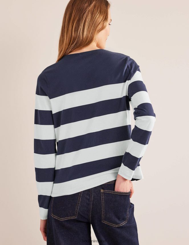 Navy/Ivory Wide Stripe Clothing Bea Long Sleeve Breton Boden Women L466L62446