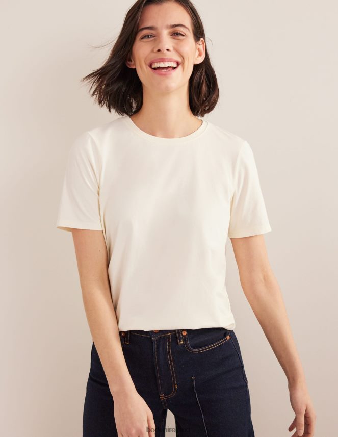 Pale Yellow Clothing Vegetable Dyed Crew T-Shirt Boden Women L466L61484