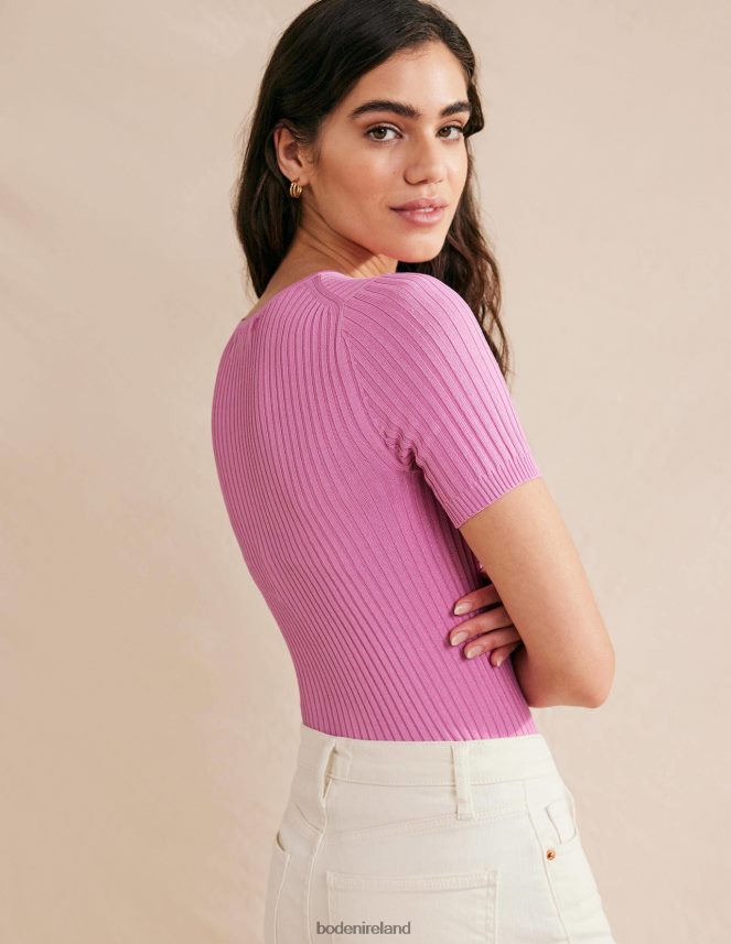 Pink Lemonade Clothing Ribbed Knitted T-Shirt Boden Women L466L61415