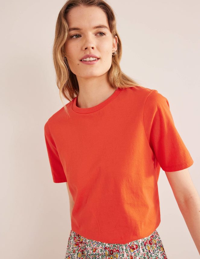 Red Pop Clothing Pure Cotton Crew Neck T-shirt Boden Women L466L61928