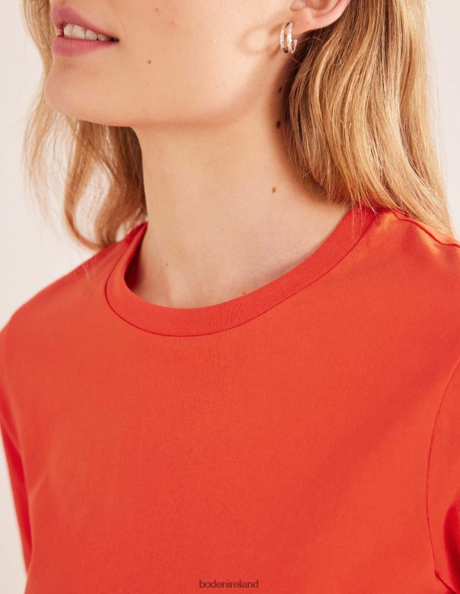 Red Pop Clothing Pure Cotton Crew Neck T-shirt Boden Women L466L61928