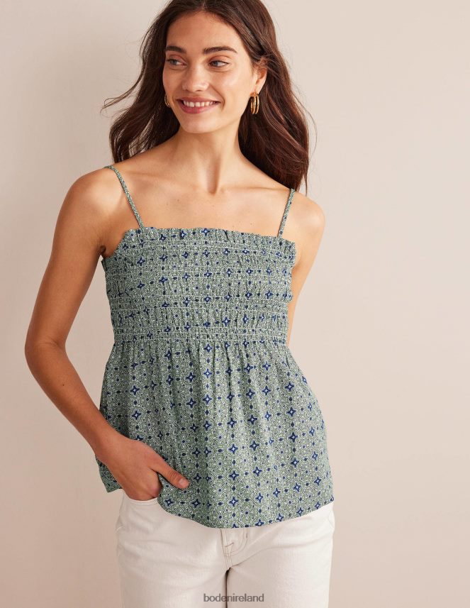 Reseda & Floral Tile Clothing Smocked Cami Top Boden Women L466L61423