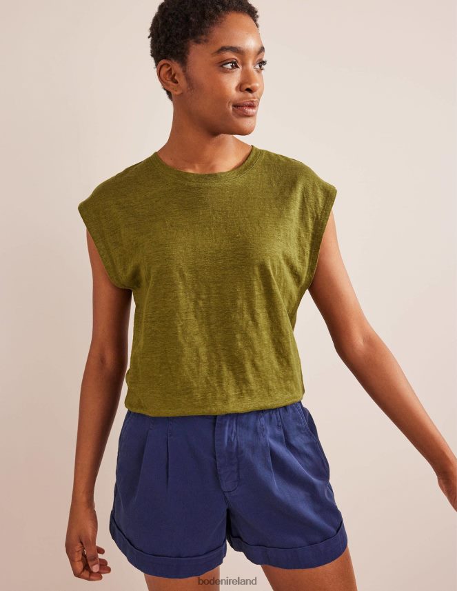 River Reed Clothing Crew Neck Linen T-shirt Boden Women L466L61987