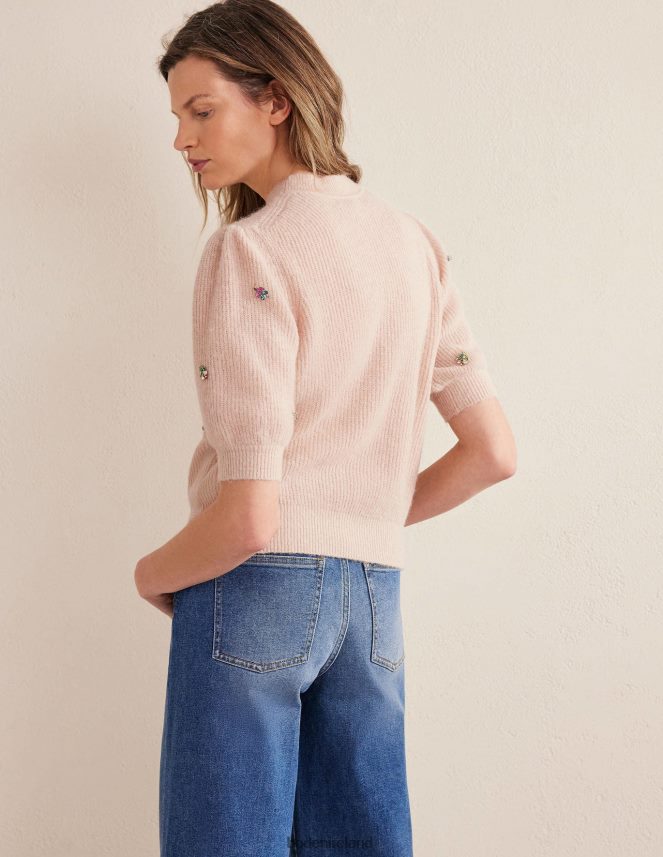 Rope Clothing Embellished Fluffy T-shirt Boden Women L466L61721