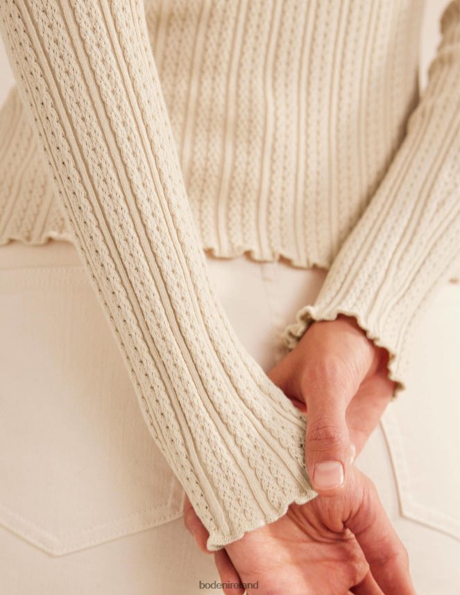 Rope Clothing Ribbed Pointelle Top Boden Women L466L62108