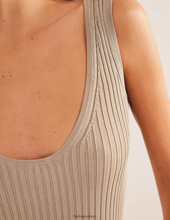 Stone Clothing Cropped Scoop Ribbed Vest Boden Women L466L61825