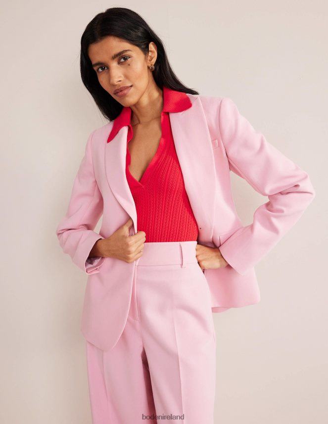 Strawberry Tart Red Clothing Ribbed Pointelle Collared Top Boden Women L466L61930