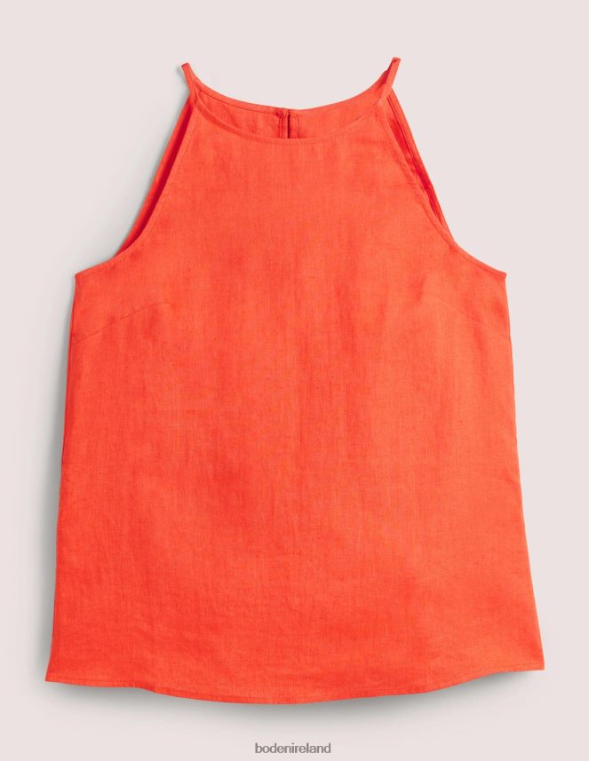 Tigerlily Orange Clothing Strappy Halterneck Linen Top Boden Women L466L62399