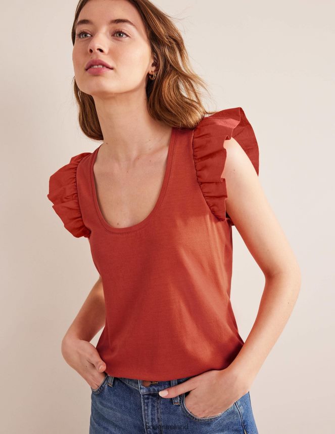Tomato Clothing Scoop Front Woven Mix Top Boden Women L466L61780