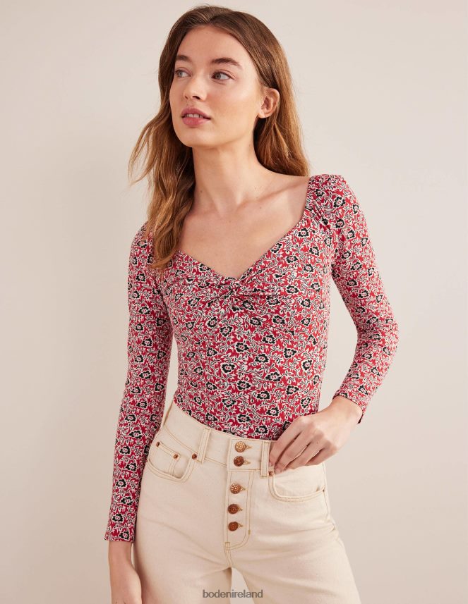 Tomato & Clover Swirl Clothing Sweetheart Jersey Top Boden Women L466L62010