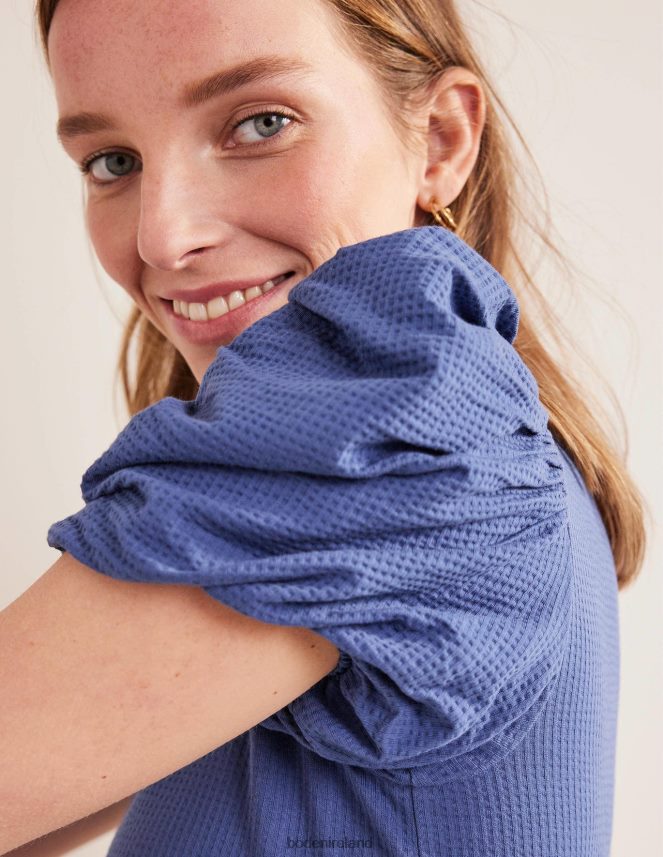 True Navy Clothing Puff Sleeve Jersey Top Boden Women L466L61520