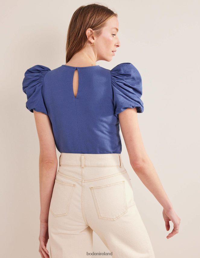 True Navy Clothing Puff Sleeve Jersey Top Boden Women L466L61520