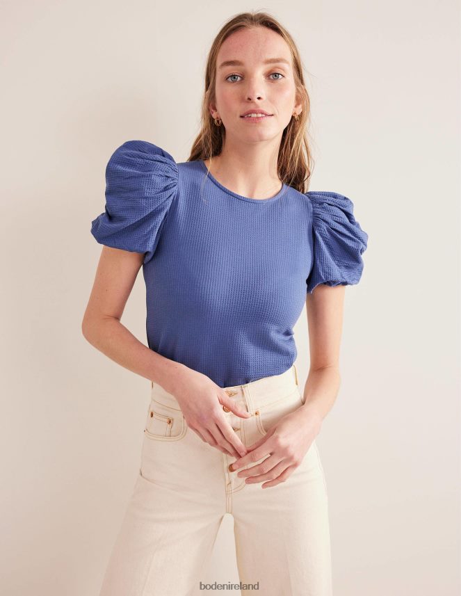 True Navy Clothing Puff Sleeve Jersey Top Boden Women L466L61520