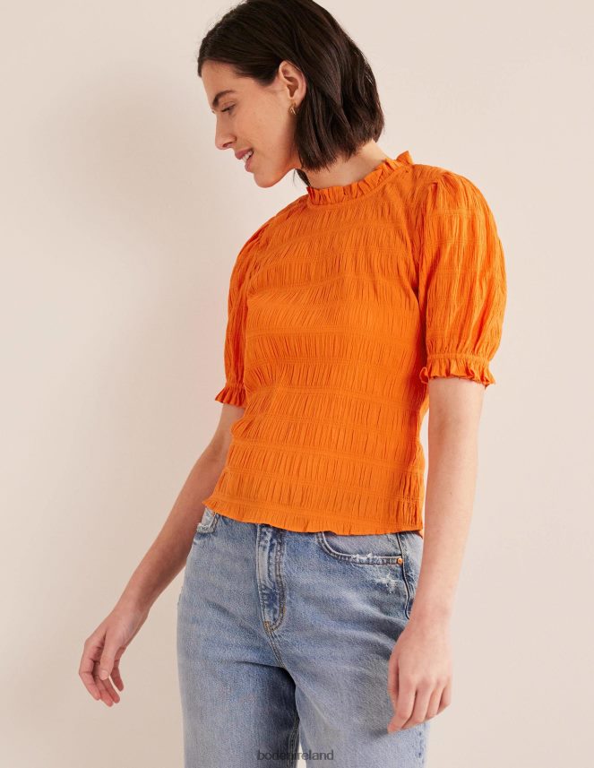 Vermillion Red Clothing Fitted Textured Top Boden Women L466L61836