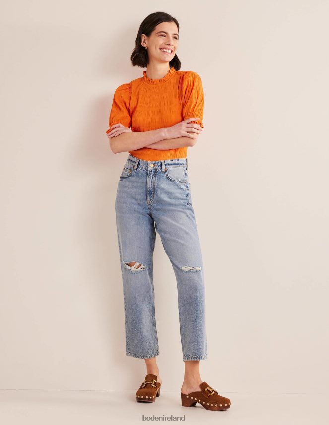 Vermillion Red Clothing Fitted Textured Top Boden Women L466L61836