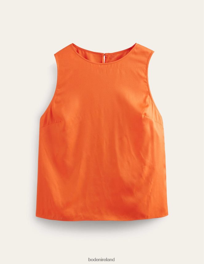 Vermillion Red Clothing Silk Blend Shell Top Boden Women L466L61715