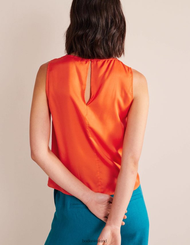 Vermillion Red Clothing Silk Blend Shell Top Boden Women L466L61715