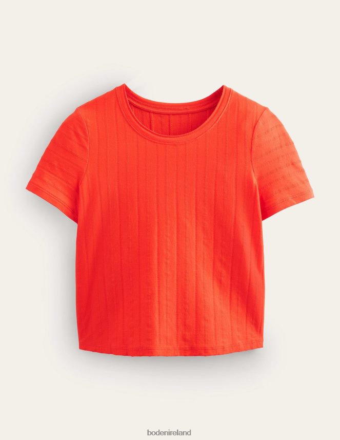 Vermillion Red Clothing Textured Jersey T-Shirt Boden Women L466L61774