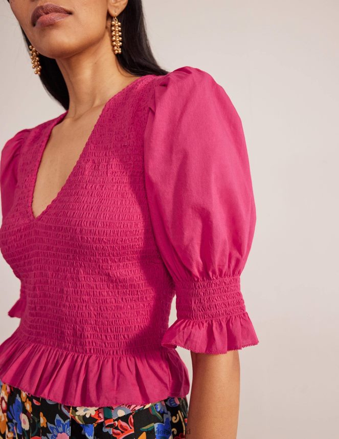 Virtual Pink Clothing Smocked Bodice Crop Top Boden Women L466L61881