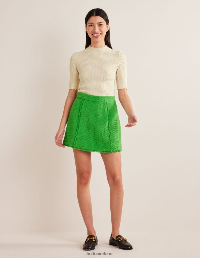 Warm Ivory Clothing Ribbed Pointelle High Neck Top Boden Women L466L61828