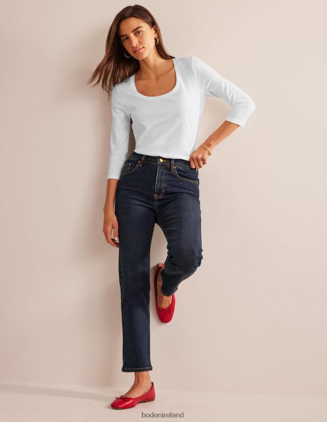 White Clothing 3/4 Sleeve Scoop Neck Top Boden Women L466L6186