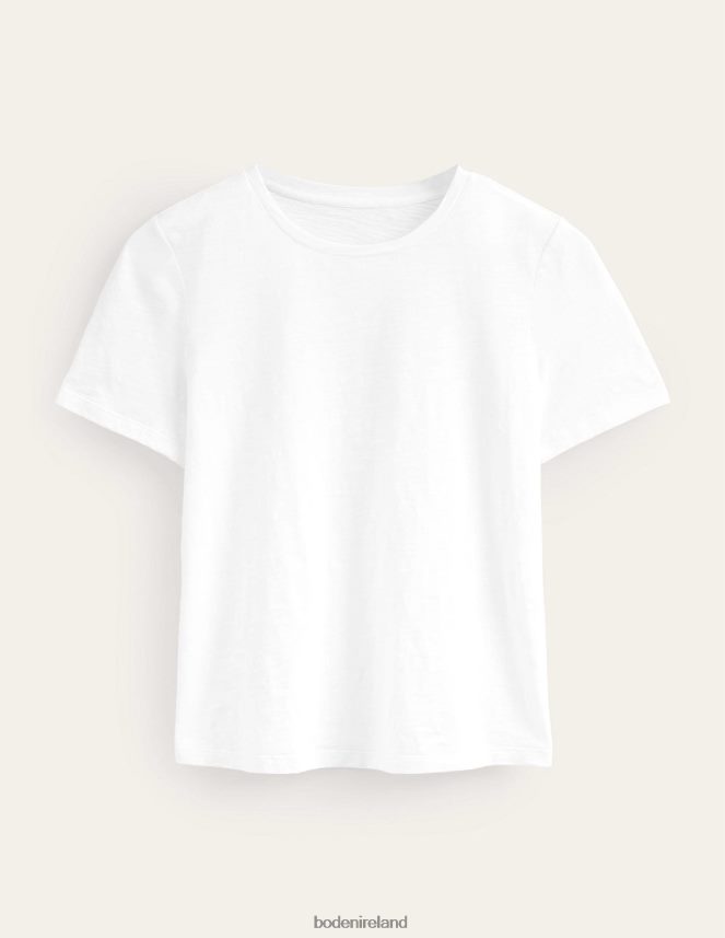 White Clothing Cotton Crew Neck T-Shirt Boden Women L466L6174