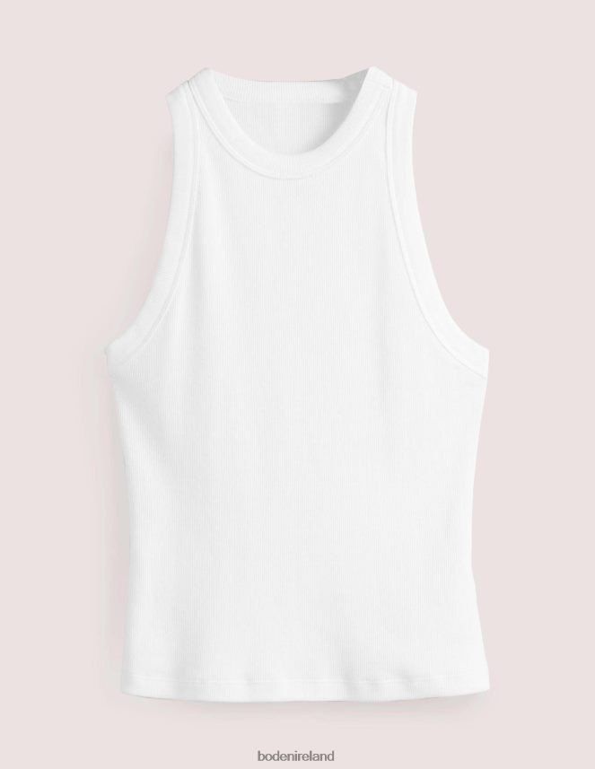 White Clothing Cotton Ribbed Vest Boden Women L466L6179
