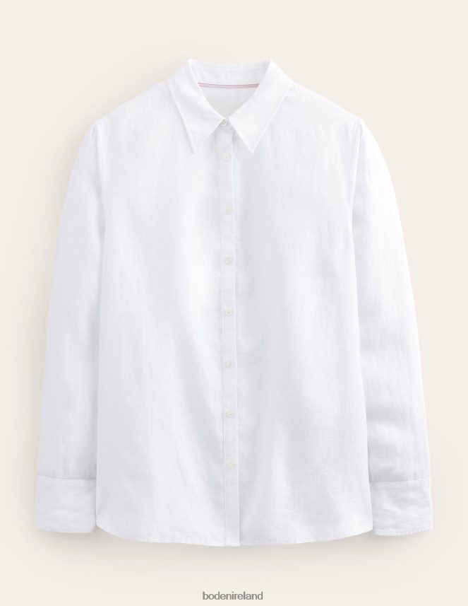 White Clothing New Linen Shirt Boden Women L466L6155